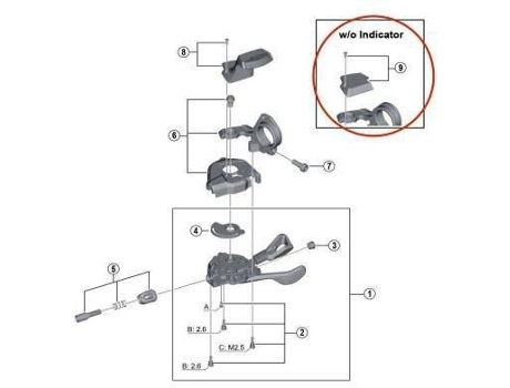 Palancas de Frenos SHIMANO Cover Indicator Shifter Sl-m8000 Right