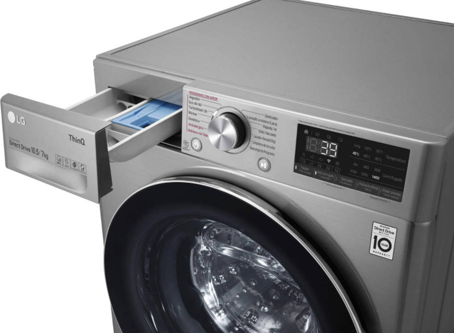 Lavasecadora LG F4DV7010S2S (7/10.5 kg - 1400 rpm - Inox)