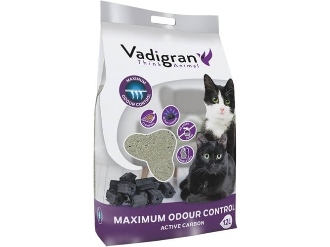 Arena para Gatos VADRGRAN Litter Bentonite Maximum Odour Control (12 Kg)