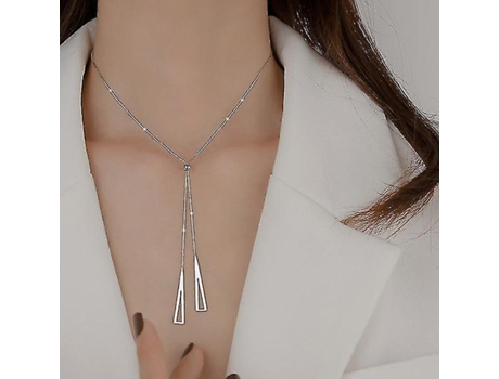 925 Collar de triángulo geométrico de plata esterlina para mujeres Regalos de joyería de la cadena de clavícula ajustable