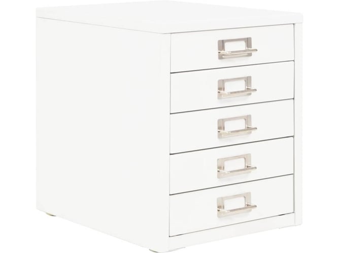 Armario Archivador Vidaxl 5 metal 28x35x35 cm blanco cajonera mueble organizador 28x35x35cm