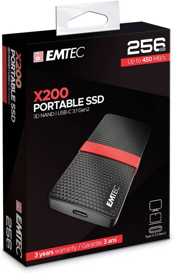 Disco duro externo SSD EMTEC Power Plus X200 256 GB