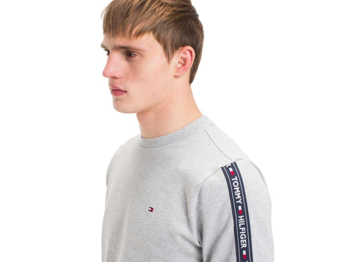 Tommy hilfiger logo stripe sweatshirt hot sale