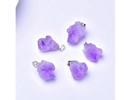 Auspicioso-10pcs Collar de cristal natural Collar Brasil Amethyst Crystal Stone Reiki Joyería mineral