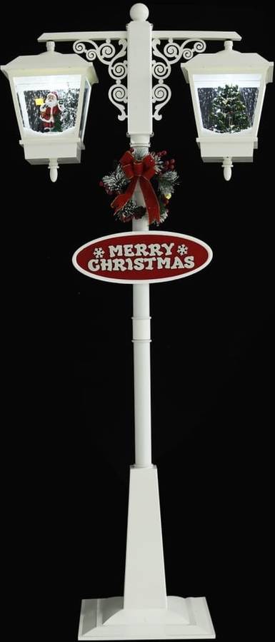 Lámpara de Calle VIDAXL Papá Noel blanco y rojo (81x40x188cm- PVC)