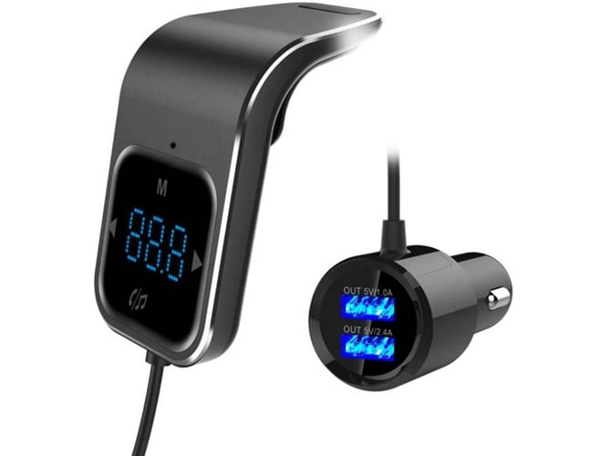 Cargador y Transmisor FM Bluetooth AVIZAR BCFM-39 (2 USB - Negro)