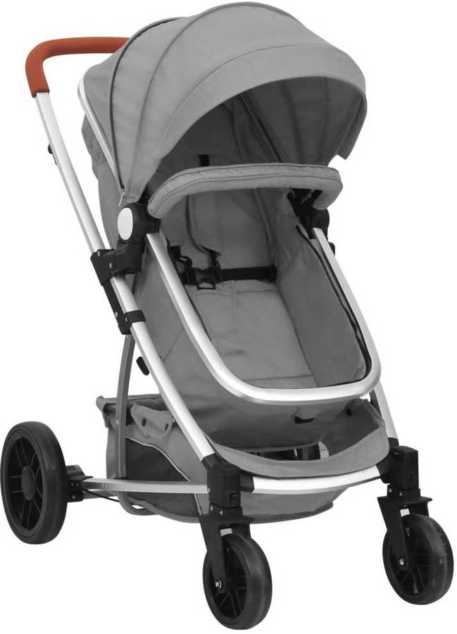 Carrito de Bebé Duo VIDAXL 2 en 1 de Aluminio Gris Claro