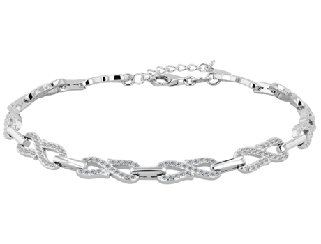 Pulsera Infinito en Plata de Ley 925 Bañado en Rodio 18.3 Cm