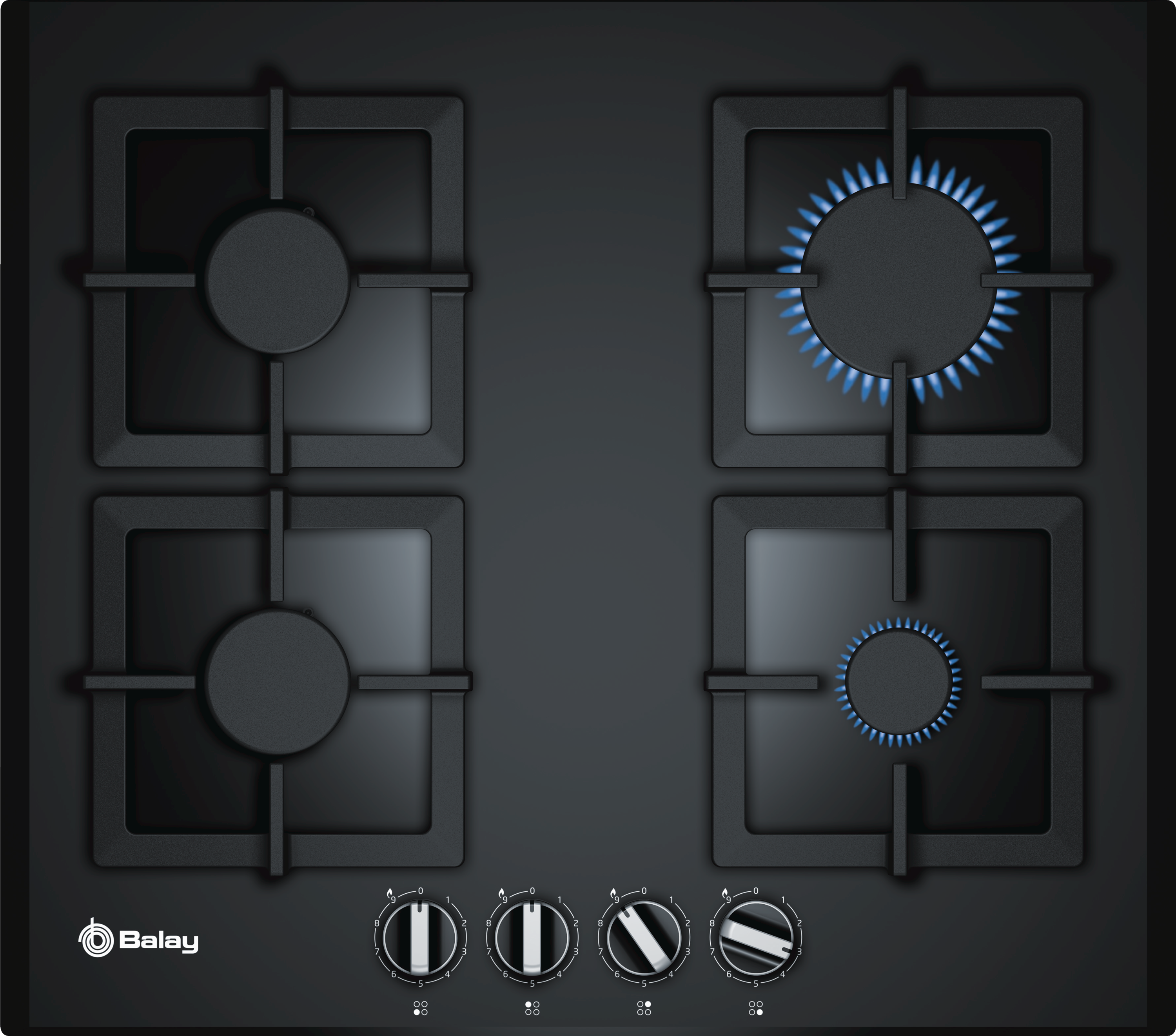Placa de Gas BALAY 3ETG664HB (Gas Butano-propano - 59 cm - Negro)
