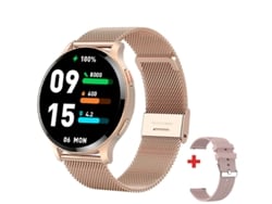 SHAH ARPAN Reloj inteligente LW77 acero dorado 1,43 pantalla redonda Bluetooth llamada mensaje teléfono frecuencia cardíaca Real GODTVAGT