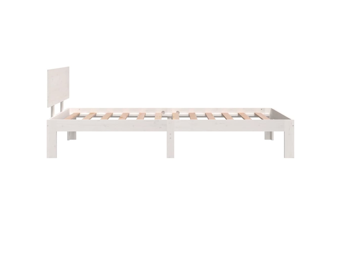 Maison Exclusive Estructura de cama madera maciza individual blanco 90x190  cm