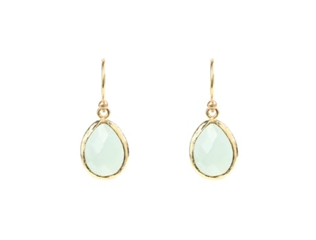 Pendientes de Oro LATELITA con Gota de Calcedonia Aqua