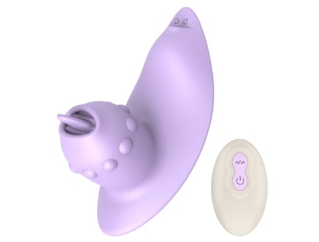 Vibrador para lamer la lengua portátil con control remoto con 8 modos para mujeres (púrpura) VEANXIN