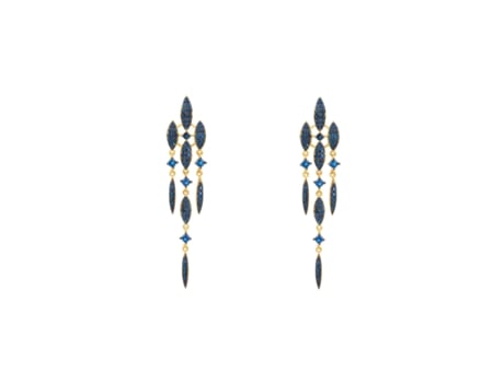 Pendientes LATELITA Statement Of Valencia Drop Earring Sapphire Blu Cz Gold