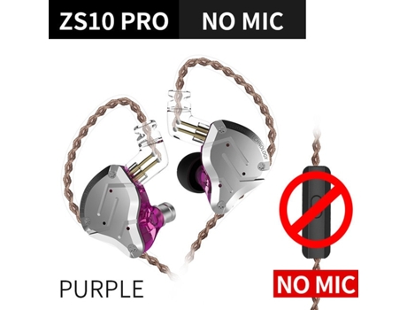 Auriculares KZ Zs10 Pro 4Ba + 1Dd Hifi Metal