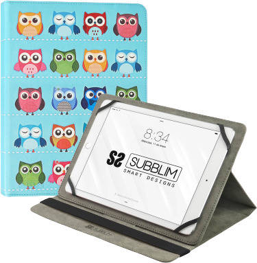 Funda Tablet Universal 10.1'' SUBBLIM Trendy Owls Multicolor