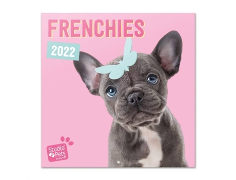 Calendario Erik Editores 2022 30x30 studio pets french bulldog perros pared animales mensual producto con licencia