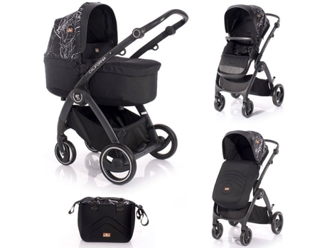 Carrito de Bebé 3 in 1 LORELLI California Black Marble (Negro)