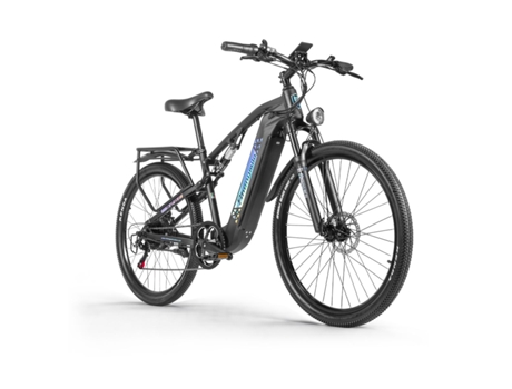 Bicicleta de montaña eléctrica para hombre 500W 17.5AH 27.5 Suspensión total S26 Negro - Velocidad 42 km/h, alcance 90 km, motor BAFANG SHENGMILO