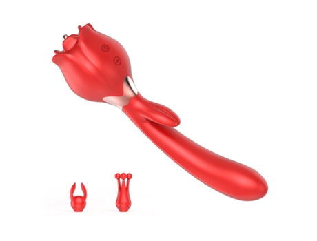 Vibrador oscilante multifrecuencia 2 en 1 para mujer (rojo) VEANXIN