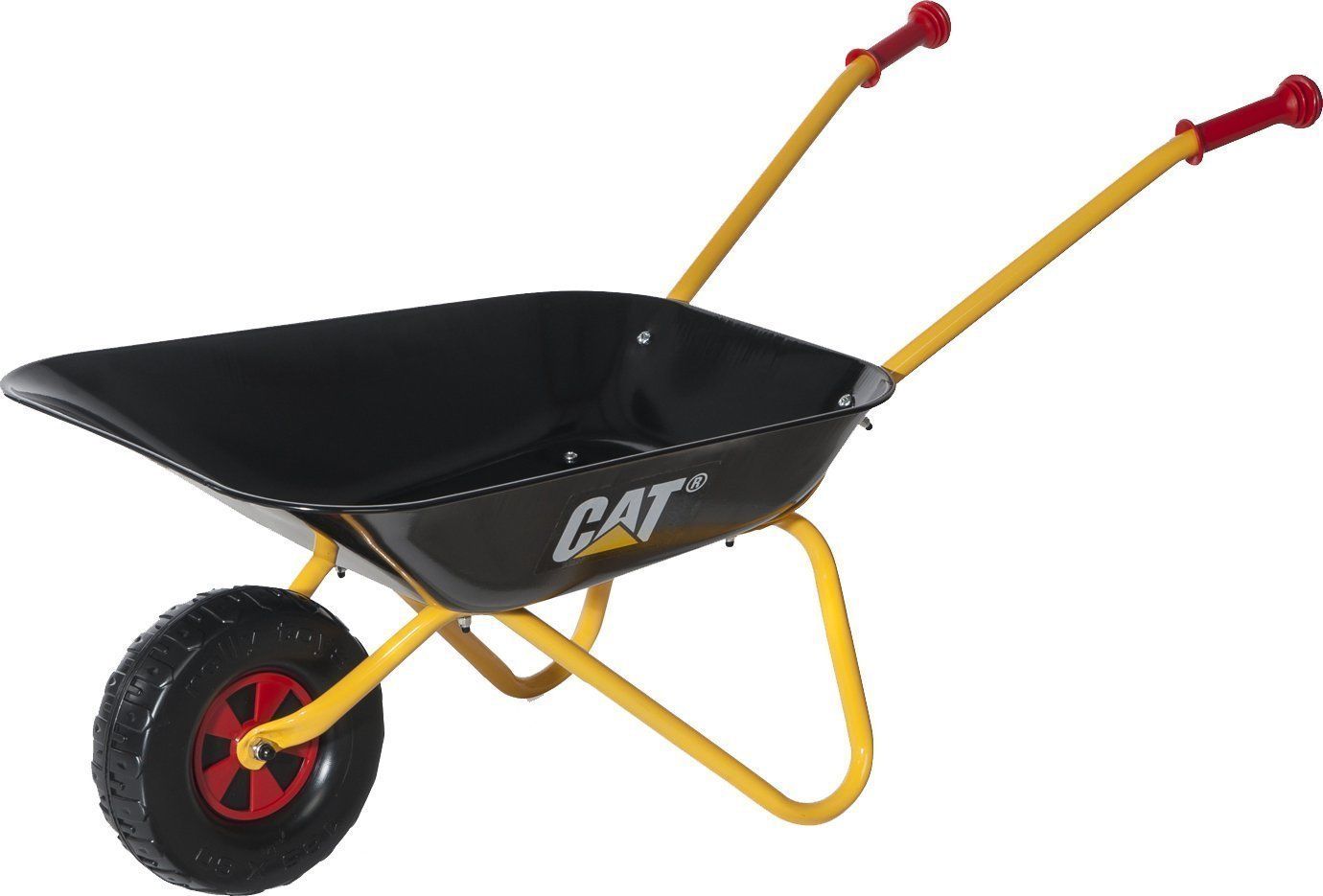 Carrito de Mano CAT ROLLYTOYS de Metal Negro y Amarillo