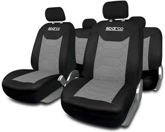 Fundas de Asiento SPARCO CORSA BK (Gris - Poliéster - 45 x 35 x 15 cm)