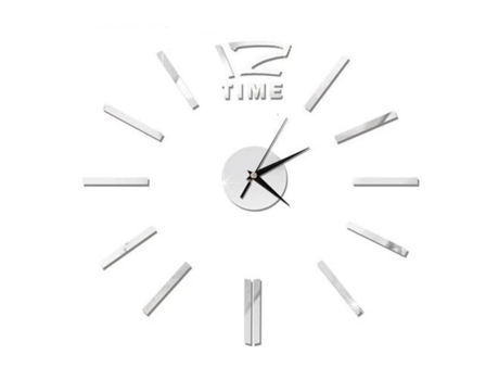 Etiqueta de reloj de pared mini 3d de diseño modernoPlata SLOWMOOSE