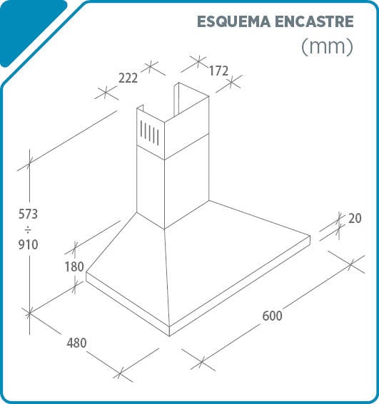 Campana CANDY CCE 116/1 X (305 m3/h - 60 cm - Inox)