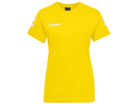 Camiseta de Mujer para Fútbol HUMMEL Go Algodón Amarillo (XS)