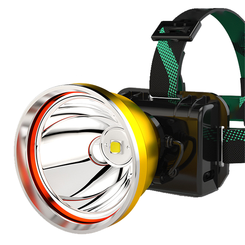 ELKUAIE Foco LED recargable con faro superbrillante,Alimentado por batería  para pesca de camping al aire libre en el jardín