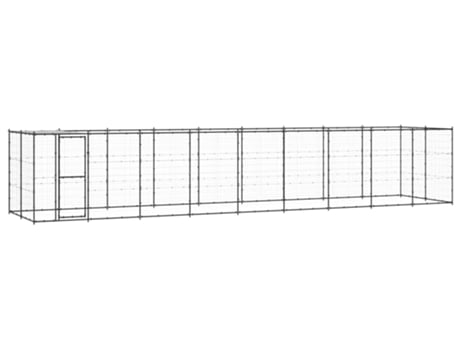 vidaXL Perrera de exterior de acero con techo 21,78 m²