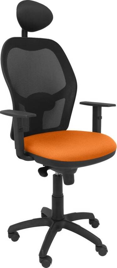 Silla de Escritorio Operativa PYC Jorquera C Naranja N (Brazos Ajustables - Malla)