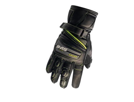 Guante IMS Motociclismo Draco Hombre Negro Amarillo Neón (XXXL)