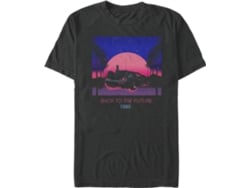 Camiseta Unisexo DEEPSTONE Tropical Neon Back To The Future Negro (XXXL)