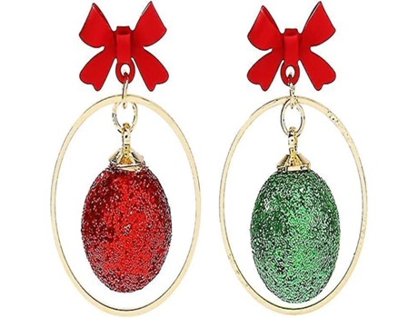 Pendientes de Navidad para mujeres - Pendientes de joyería de vestir de Navidad, pendientes asimétricos de pelota