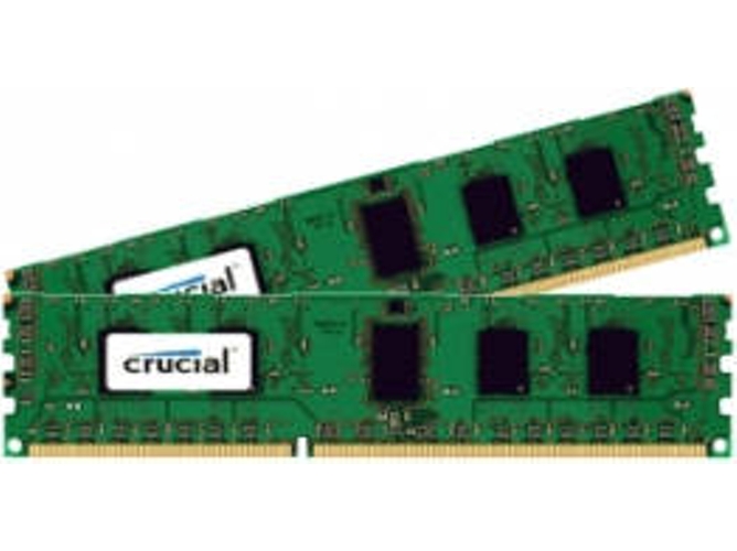 Memoria RAM DDR3 CRUCIAL CT2K51264BD160BJ (2 x 4 GB - 1600 MHz - CL 11 - Negro, Verde)