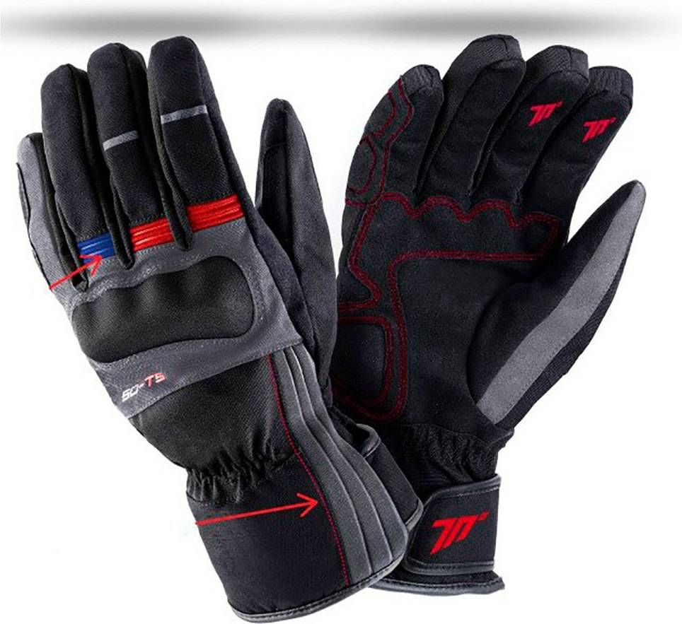 Guante Sdt5 Invierno touring hombre negrogris oscurorojoazul 3xl unisex seventy degrees winter para motociclismo xxxl