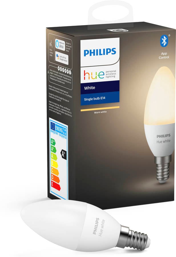 Bombilla Inteligente PHILIPS HUE  (E14 - Blanca Suave)