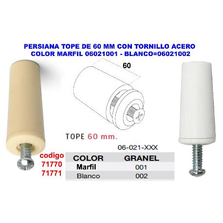 Tope 60mm Ctornillo 06021001 marfil persiana de 60 con