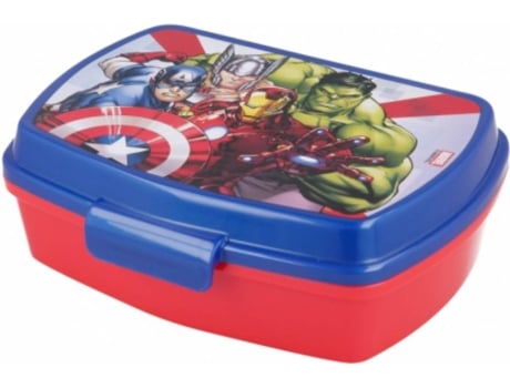 Los Vengadores Sandwichera para niños decorada fiambrera infantil caja el almuerzo y porta merienda colegio lonchera avengers rojo 5 x 15 10