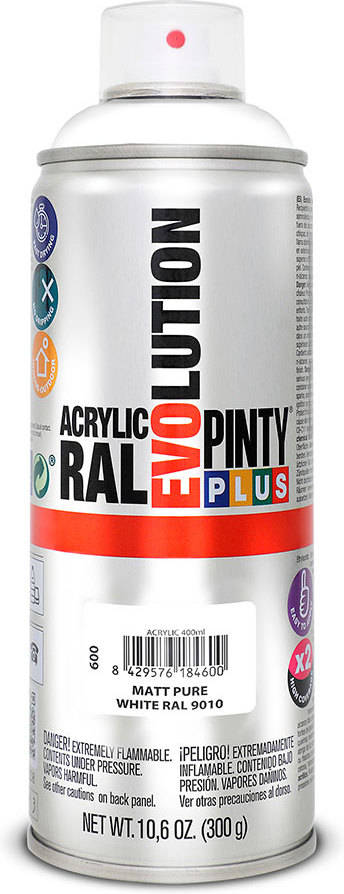 Spray Ral Pinty Plus 9010 Blanco Opaco 400Ml