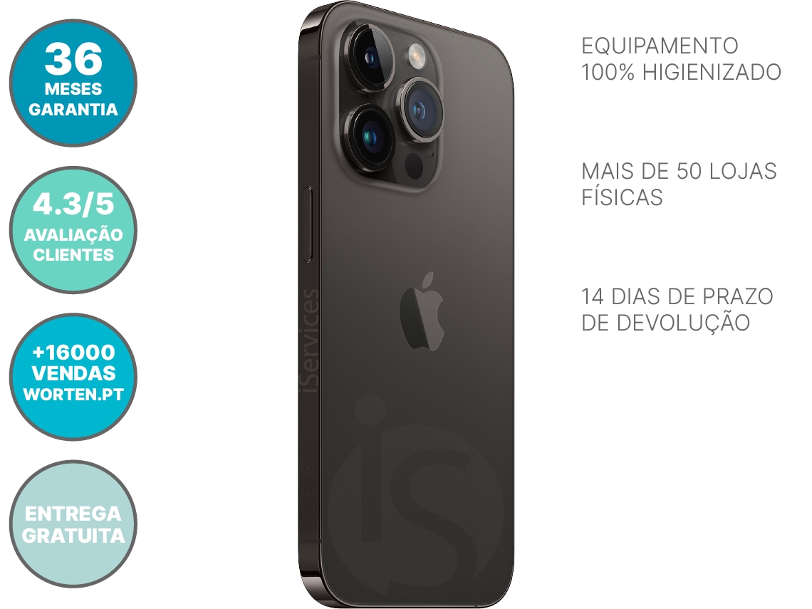 iPhone 14 Pro APPLE (Reacondicionado Marcas Mínimas - 6 GB - 128 GB -  Negro)