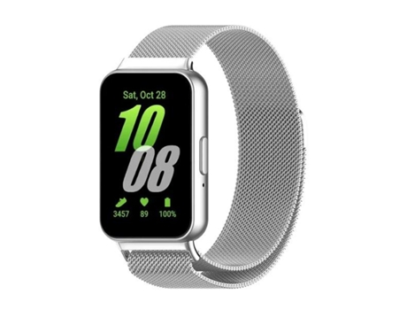 PHONECARE Pulsera con cierre magnético de bucle milanés para Samsung Galaxy Fit3 - Plata