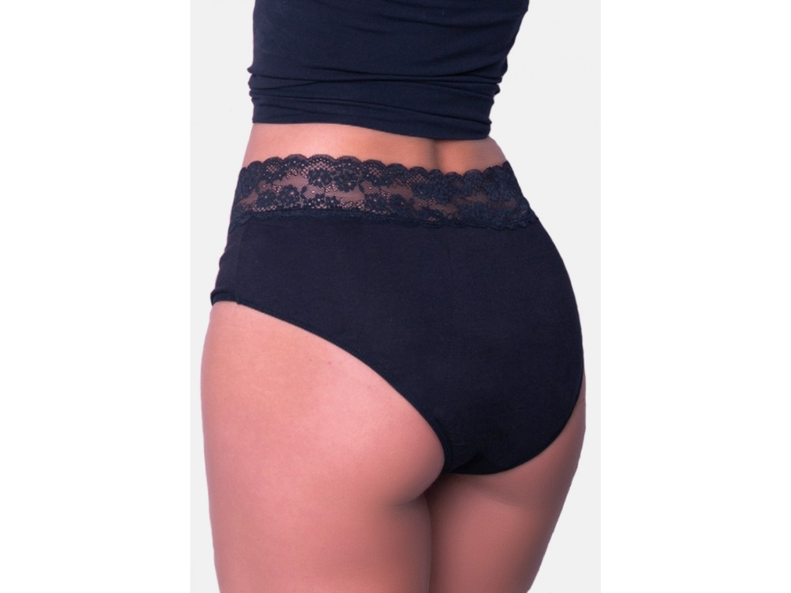 Pack de 4 Braguitas Menstruales ANAISSA Algodón Mujer (L (42-44) - Negro)