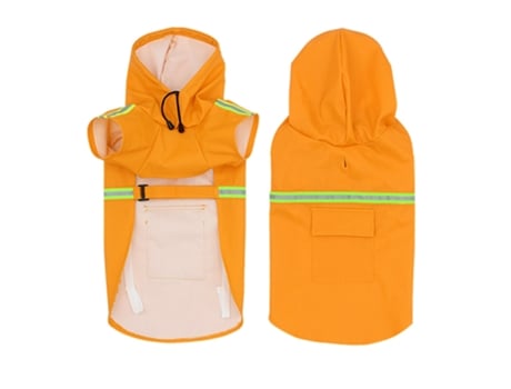 Ueros Para Perros Grandes Con Capucha De Tira Reflectante Chaqueta De Poncho De Lluvia Para Perros ELKUAIE eu