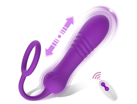 Vibrador de masaje telescópico remoto inalámbrico con 8 modos para mujeres (púrpura) VEANXIN