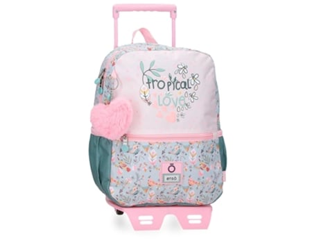 ENSO Mochila Escolar Con Carro Poliéster Tropical Love Multicolor