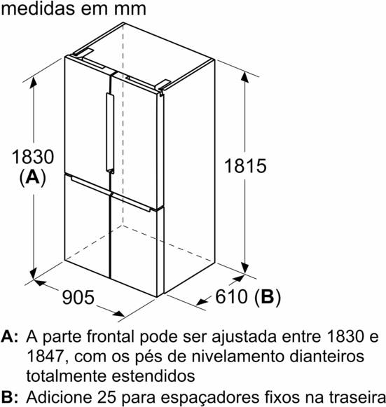 Frigorífico Americano BOSCH KFN96APEA (No Frost - 183 cm - 605 L - Inox)