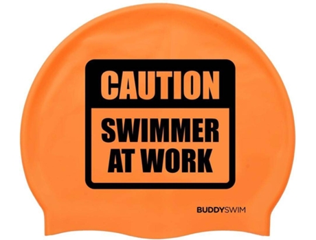 Gorra de Natación Unisexo BUDDYSWIM Caution Swimmer At Work (Tamaño Unico)