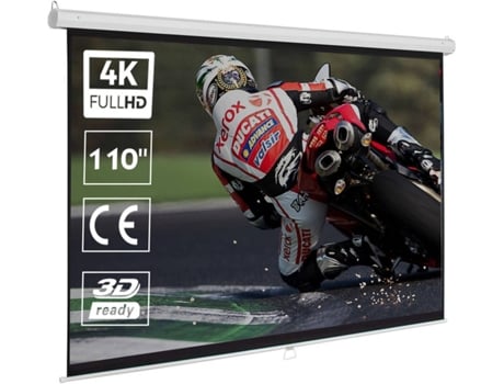 Pantalla Manual Mural de 110 dimensiones la tela 243 x 138 metros cajetin acero 258 para proyector compatible con 4k 169